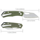 SRM Cub 2.87" Laminated 140Cr Steel, HRC 61-63 Green G10 261M-GP2