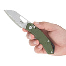 SRM Cub 2.87" Laminated 140Cr Steel, HRC 61-63 Green G10 261M-GP2