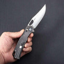 SRM Retriever 9203-MB Folding Knife – 3.54" 10Cr15CoMoV Clip Point, Micarta Handle, Crossbar Lock