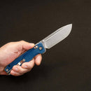 SRM Rubik 3.43" Laminated 140Cr Drop Point Crossbar Lock Folding Knife – Micarta Handle (7228B-ME2)