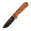 SRM Rubik 3.43" Laminated 140Cr Steel, HRC 61-63 Brown Micarta 7228B-MN2