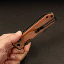 SRM Rubik 3.43" Laminated 140Cr Steel, HRC 61-63 Brown Micarta 7228B-MN2