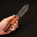 SRM Rubik 3.43" Laminated 140Cr Steel, HRC 61-63 Brown Micarta 7228B-MN2