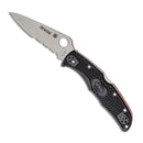 Spyderco Endura® 4 Lightweight Thin Red Line – 3.80" VG-10 Partially Serrated Blade, Black FRN Handle with Red Liners – C10FPSBKRD