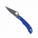 Spyderco Honeybee Slipjoint Folding Knife – 1.68" Sandvik 12c27 Plain Edge Blade, Blue G-10 Handle – C137GBLP