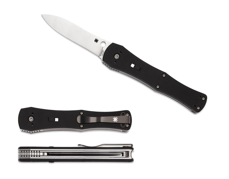 Spyderco JaniSong – 3.28" Satin CPM-S30V Spear Point Blade, Black G-10 Handles – C191GP