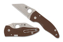 Spyderco MicroJimbo 15V Sprint Run – 2.45″ CPM-15V Wharncliffe Blade, Brown G-10 Handle – USA Made EDC Folding Knife