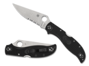 Spyderco Stretch™ 2 XL Lightweight – 3.92" VG-10 Partially Serrated Blade, Black FRN Handle – C258PSBK