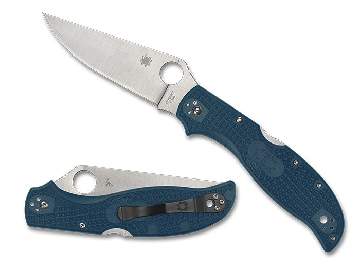 Spyderco Stretch 2 XL Lightweight – 3.99" Satin K390 PlainEdge Blade, Blue FRN Handles – C258FPK390