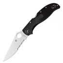 Spyderco Stretch™ 2 XL Lightweight – 3.92" VG-10 Partially Serrated Blade, Black FRN Handle – C258PSBK