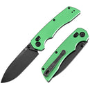Tenable Kryo T1001V1 – 3.58" Blackwash 14C28N Blade, Green Anodized Aluminum Handle with Liner Lock