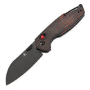 Tenable Model 6 T1022V7 – 3.1" Blackwash 14C28N Sheepsfoot Blade, Red & Black G-mascus Handle, Crossbar Lock – Designed by Nick Swan