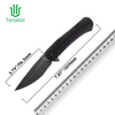 Tenable Kratos T1024A3 – 3.79" Nitro-V Blackwash Drop Point Blade, Black & Purple G10 Handle, Liner Lock – Designed by Ostap Hel