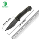 Tenable Kratos T1024A4 – 3.79" Nitro-V Blackwash Drop Point Blade, Black & Green G10 Handle, Liner Lock – Designed by Ostap Hel