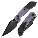 Tenable Fenrir T1034S5 – 3.45" Blackwash 14C28N Blade, Purple Micarta + Blackwash Aluminum Handle