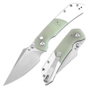 Tenable Fenrir T1034S7 – 3.45" Stonewashed 14C28N Blade, Jade G10 + Plain Aluminum Handle