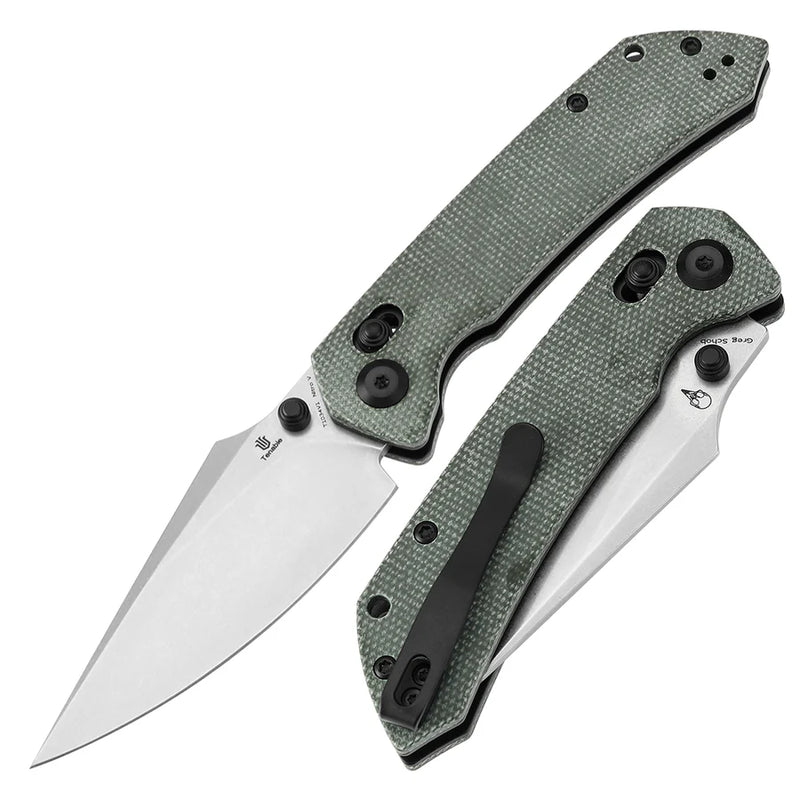 Tenable Fenrir T1034V1 – Green Micarta, 3.48" Stonewashed Nitro-V Blade, Sparrow Knife Co. Design