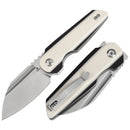 Tenable Rafe L T1048A4 – 3.19" Satin 14C28N Blade, Ivory White & Black G10 Handle with Liner Lock