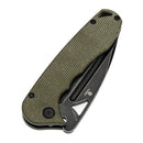 Tenable Bömbur T1054A4 – 3.53" Blackwash D2 Drop Point Blade, Green Micarta Handle