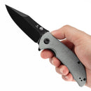 Tenable Rei T1061A2 – 3.3" Blackwash 14C28N Blade, Green Micarta Handle with Liner Lock