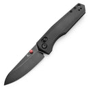 Tenable Beaver T1105V5 – 3.44" Blackwash Nitro-V Drop Point Blade, Black Anodized Aluminum Handle with Crossbar Lock