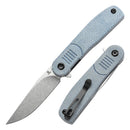 Tenable Einar T2072A2 – 3.13" Stonewashed Nitro-V Drop Point Blade, Blue Micarta Handle