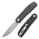 Tenable Einar T2072A3 – 3.13" Stonewashed Nitro-V Drop Point Blade, Black Micarta Handle
