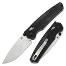 Tenable Raven T2109V4 – 3.14" Stonewashed 14C28N Drop Point Blade, Black G10 Handle, Crossbar Lock – Designed by Black Bird Blades