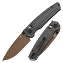 Tenable Raven T2109V6 – 3.14" Rose Gold Coated 14C28N Drop Point Blade, Black Micarta Handle, Crossbar Lock – Designed by Black Bird Blades