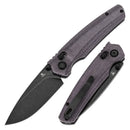 Tenable Raven T2109V7 – 3.14" Blackwashed 14C28N Drop Point Blade, Purple Micarta Handle, Crossbar Lock – Designed by Black Bird Blades