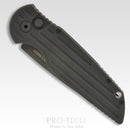 Pro-Tech Knives TR-3 SWAT Tactical Response Folding Knife 3.5in 154cm DLC Black Blade Grooved Aluminum Handles