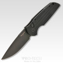 Pro-Tech Knives TR-3 SWAT Tactical Response Folding Knife 3.5in 154cm DLC Black Blade Grooved Aluminum Handles