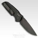 Pro-Tech Knives TR-3 SWAT Tactical Response Folding Knife 3.5in 154cm DLC Black Blade Grooved Aluminum Handles