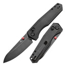 Tenable Beaver T1105V5 – 3.44" Blackwash Nitro-V Drop Point Blade, Black Anodized Aluminum Handle with Crossbar Lock