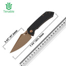 Tenable Fenrir T1034V8 – Black G10 Frag Pattern, 3.48" Rose Gold Nitro-V Blade, Sparrow Knife Co. Design