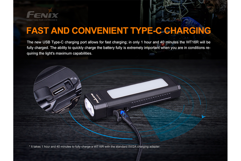 Fenix WT16R 300 Lumen USB-C Rechargeable Flashlight