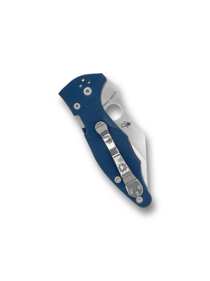 Spyderco Yojimbo 2 Compression Lock – 3.2" Satin CPM-SPY27 Wharncliffe Blade, Cobalt Blue G-10 Handles – Model C85GPCBL2