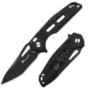 HX OUTDOORS Rock Onyx ZD-104B-S – 2.87" D2 Button Lock Pocket Knife with Black G10 Handle