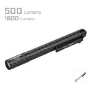 Black Acebeam PT20 500 Lumen 2-AAA EDC Penlight with LUXEON HL4X LED, showing the side profile with the brand name visible.