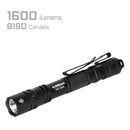 Acebeam TAC 2AA Flashlight – 1600 Lumens, Dual Switch Tactical Penlight, USB-C Rechargeable Battery – Black