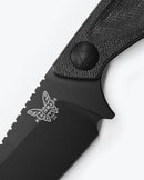 Benchmade Dacian 203BK-02 3.54" Black Cerakote CPM-Magnacut Black Micarta Handles Spear Point Ambidextrous Leather/Boltaron Sheath