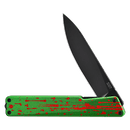 Oknife AION AION-ZombieGreen liner lock detail with reversible titanium-coated pocket clip