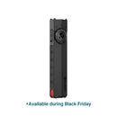 Olight ArkTac Black front view – 1,700 lumen flat tactical flashlight with flood, spot, red and UV