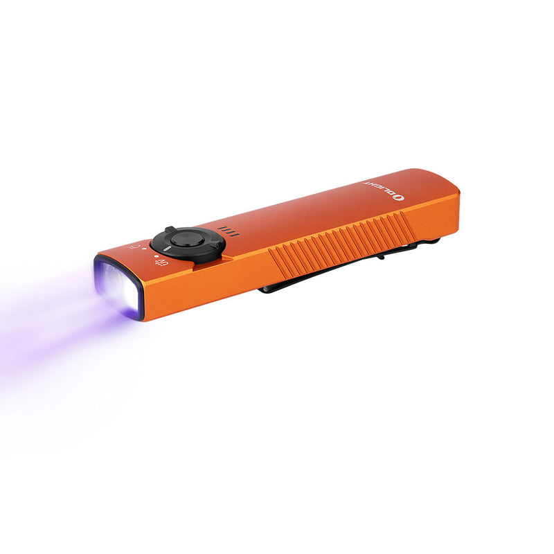 Olight Arkfeld UV 1000 Lumen EDC Rechargeable Flashlight - Orange