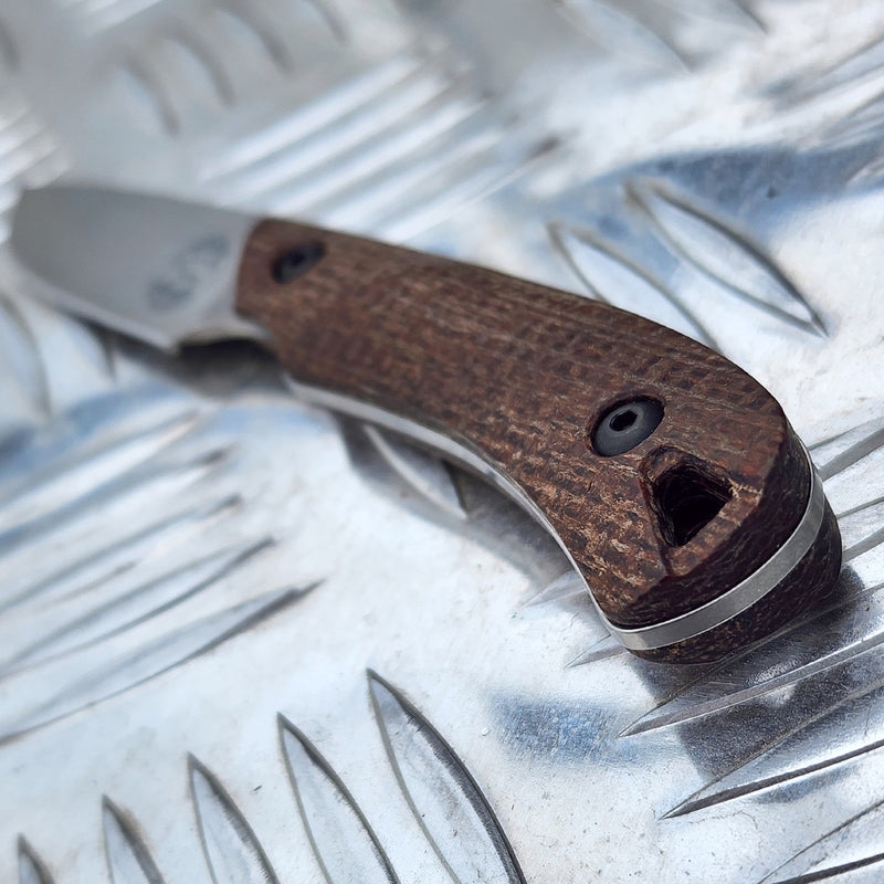 White River Smith & Sons Axiom Fixed Blade – CPM Magnacut Steel, Natural Burlap Micarta Handle, Kydex Sheath (USA Made)