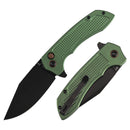 Tenable Entity B1036F2 front view - 3.52" blackwash 14C28N drop point folding knife