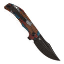 Tenable Orion B1089A7 open position showing Blackwashed 14C28N clip point blade