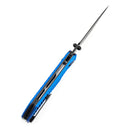 Tenable Eaglestrike B1095V6 blue anodized aluminum diamond pattern handle scales