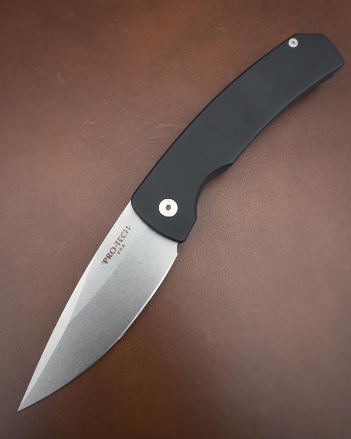 ProTech Knives Magic 2 Whiskers 3.75in 154cm Stonewashed Blade Solid
