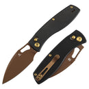 Tenable Heron B2124V2 front view – 3.13" rose gold Nitro-V leaf-shaped folding knife